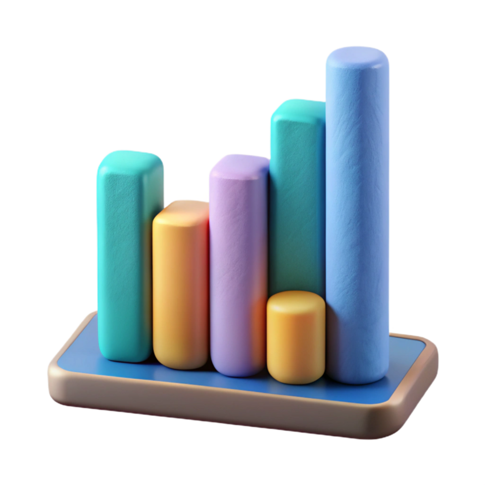 serene creative Clinical Trial Data Chart Bar Graph Isolated high quality png