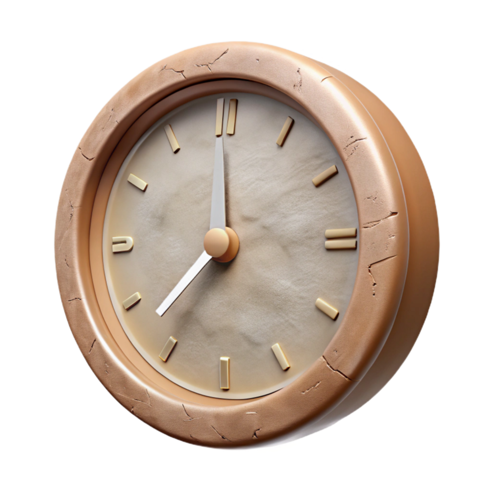 dramatic rustic Clock Face with Arabic Numerals Transparent Background professional png