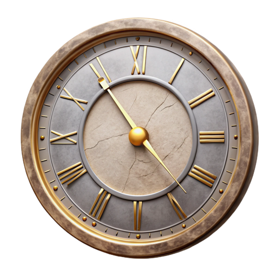vibrant vintage Clock Face with Roman Numerals Transparent Background high resolution png