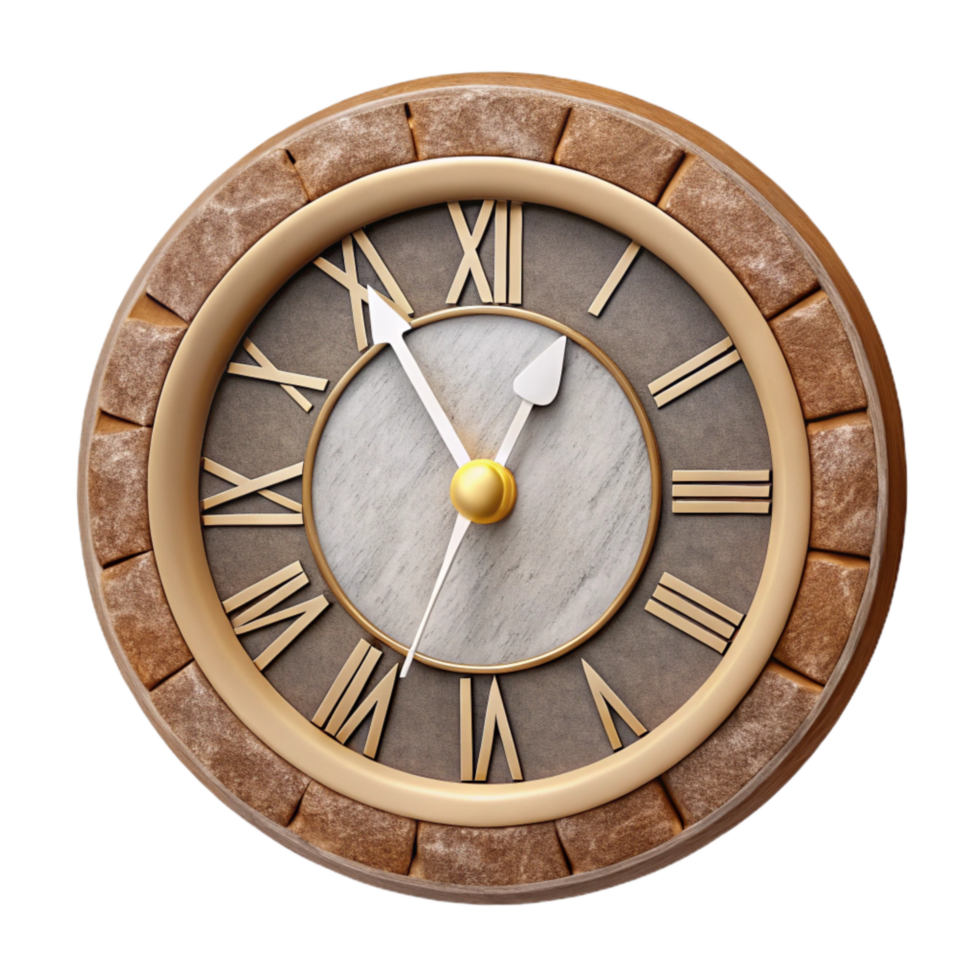 vibrant artistic Clock Face with Roman Numerals Transparent Background premium png