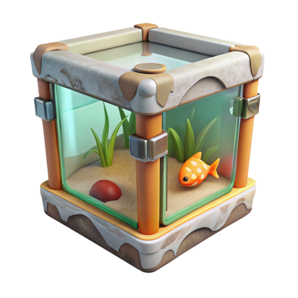 beautiful creative Closed Ecology Fish Tank Isolated premium png