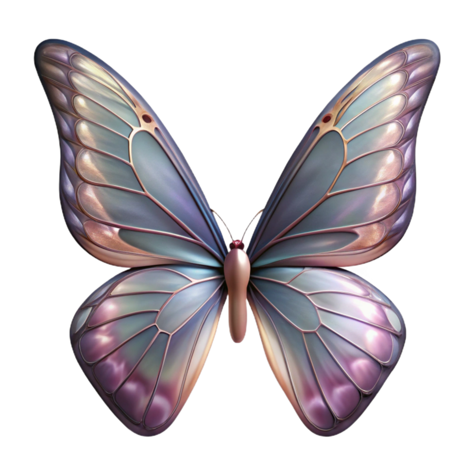 elegant modern Close Up of Butterfly on Flower Transparent Background premium png