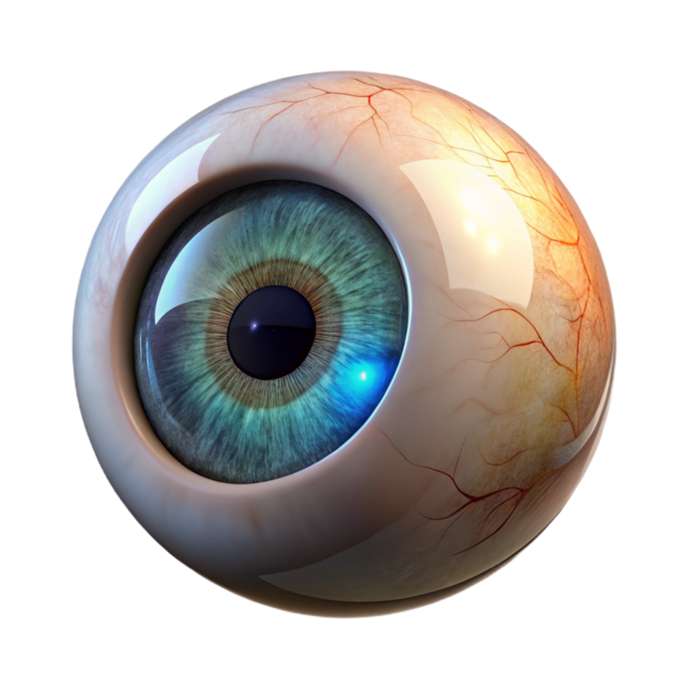 vibrant artistic Close Up of Eye with Digital Reflection Transparent Background high resolution png