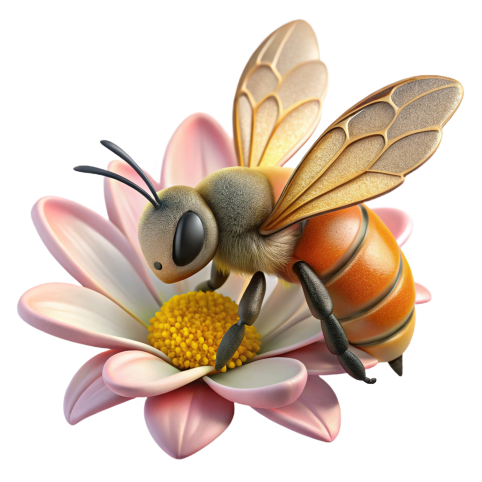 magnificent modern Close Up of Honeybee on Flower Transparent Background exclusive png