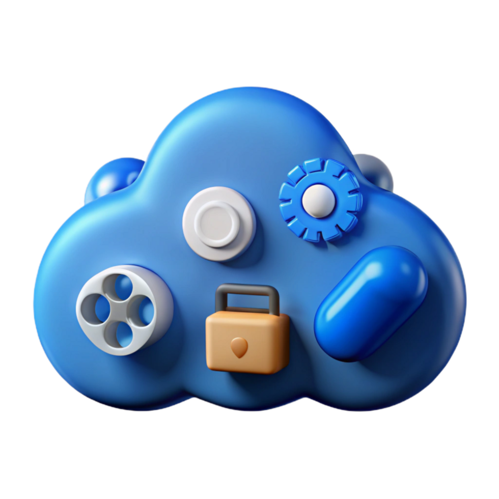extraordinary abstract Cloud Computing Icon Set Cutout with Blue Icons high quality png