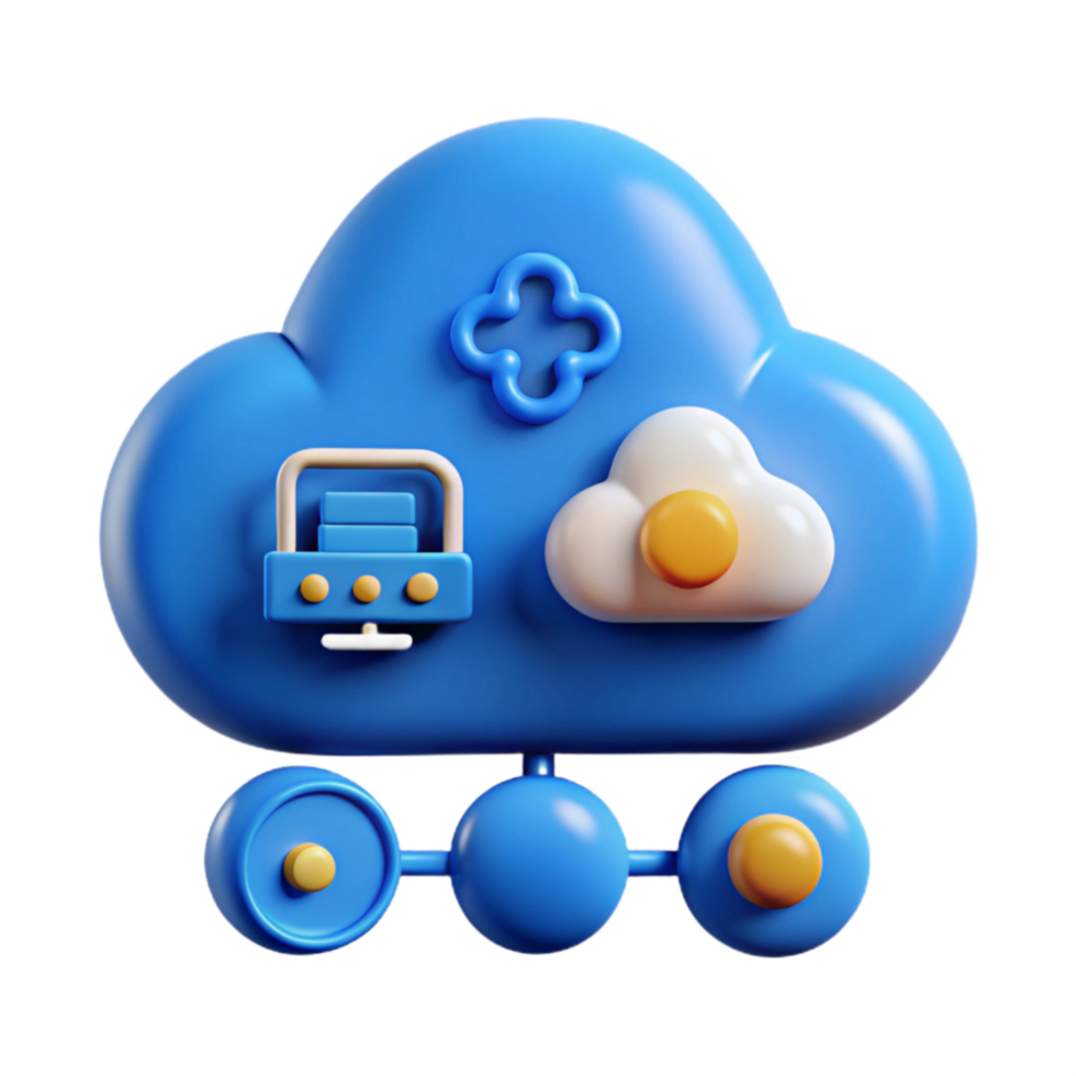 magnificent traditional Cloud Computing Icon Set Cutout with Blue Icons original png