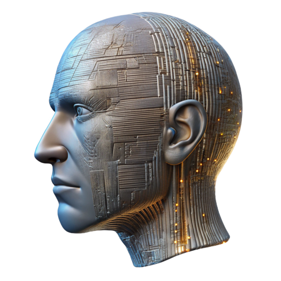 extraordinary vintage Code Lines Forming Human Face Profile View Isolated Element original png