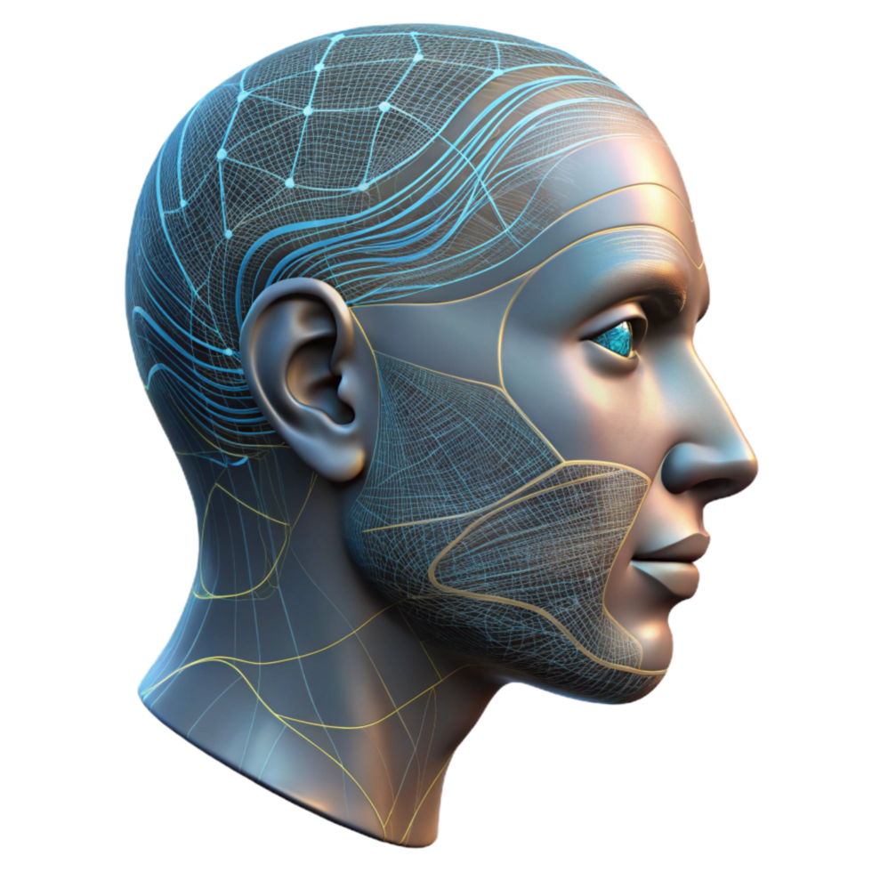wonderful classic Code Lines Forming Human Face Profile View Isolated Element detailed png