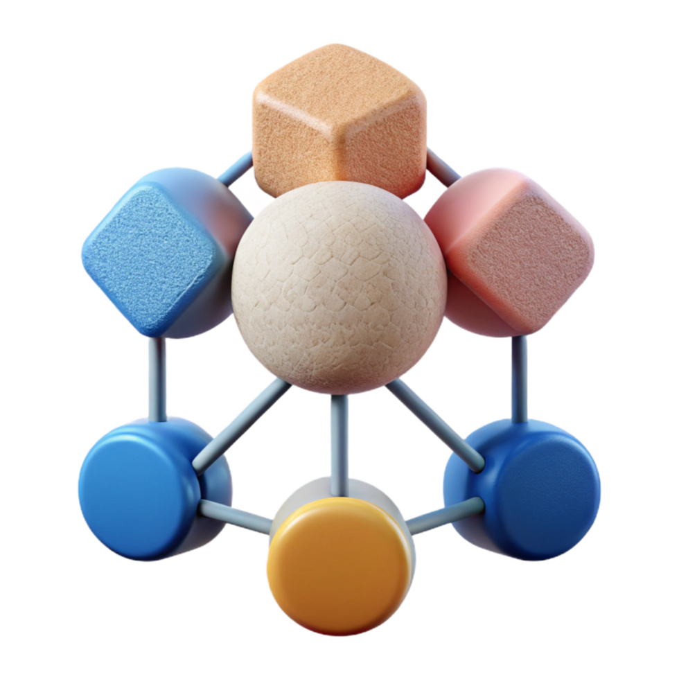 dramatic vintage Cognitive Flexibility Diagram Cutout with Interconnected Nodes premium png