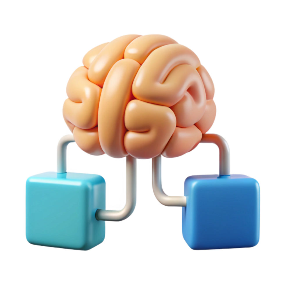 serene artistic Cognitive Function Diagram Transparent Background with 3d Render original png