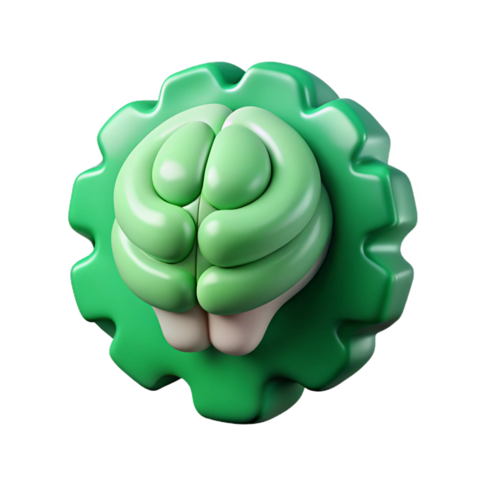 dramatic modern Cognitive Function Icon Transparent Background Green Tint genuine png