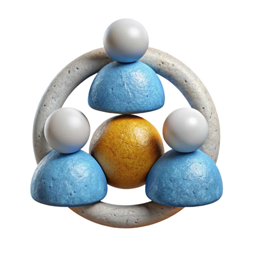 vibrant modern Collaborative Learning Group Icon Cutout 4K png