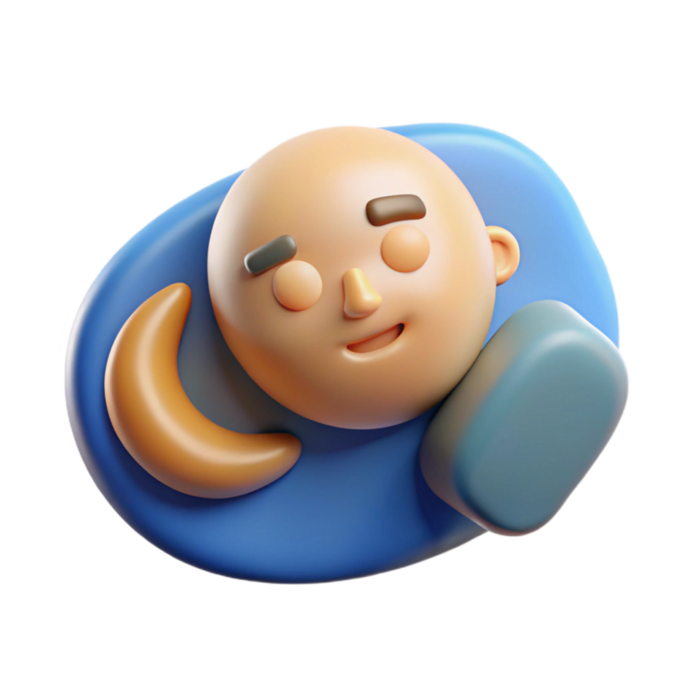 dramatic modern Collective Dream Icon Sleeping Figure Isolated high quality png