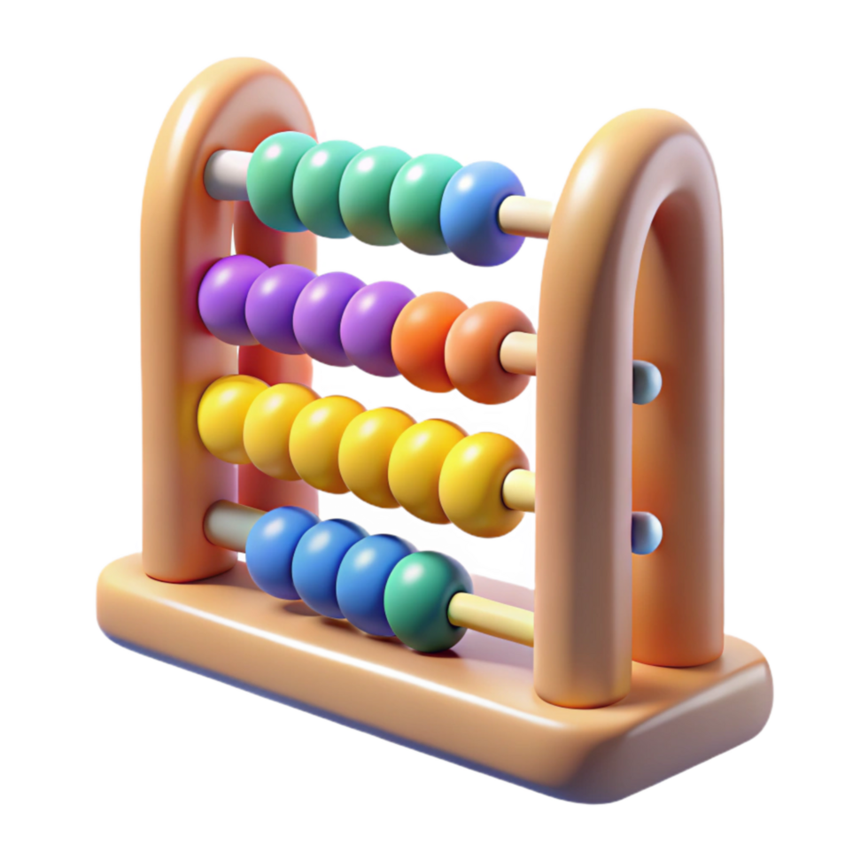 impressive creative Colorful Abacus Representing Language Counting Systems Transparent Background original png