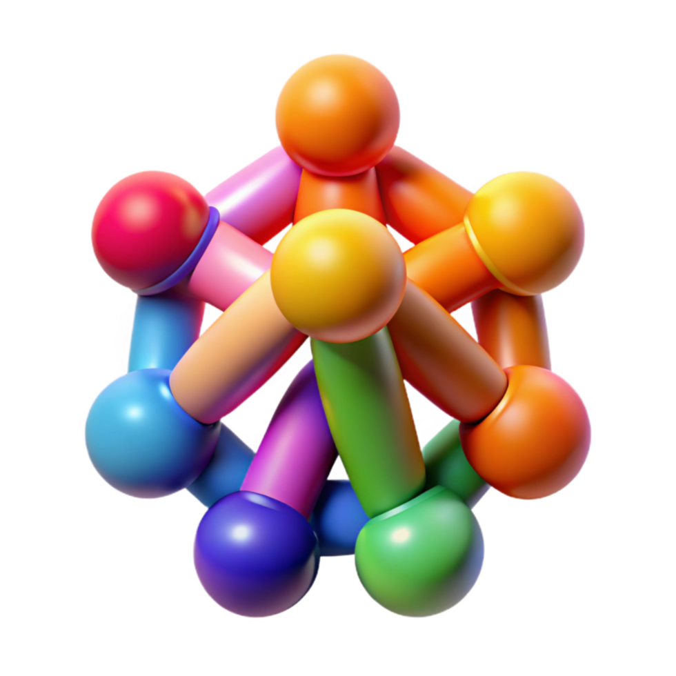 elegant classic Colorful Abstract Human Connection Design Isolated authentic png