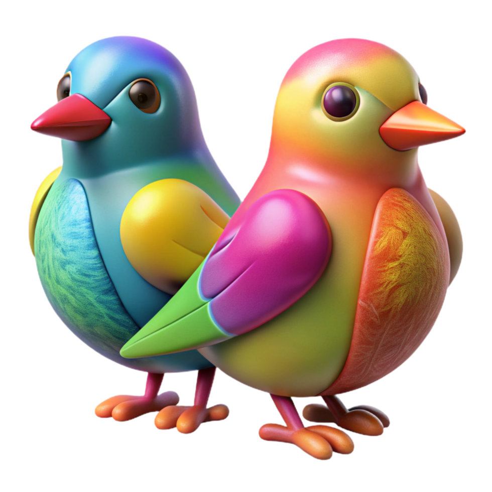 wonderful abstract Colorful Birds Symbolizing Cultural Exchange Isolated 4K png