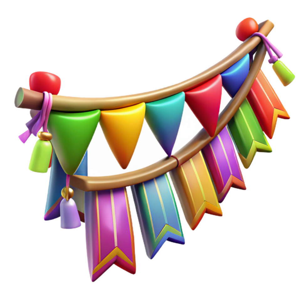 vibrant traditional Colorful Community Event Streamers Cutout Element authentic png