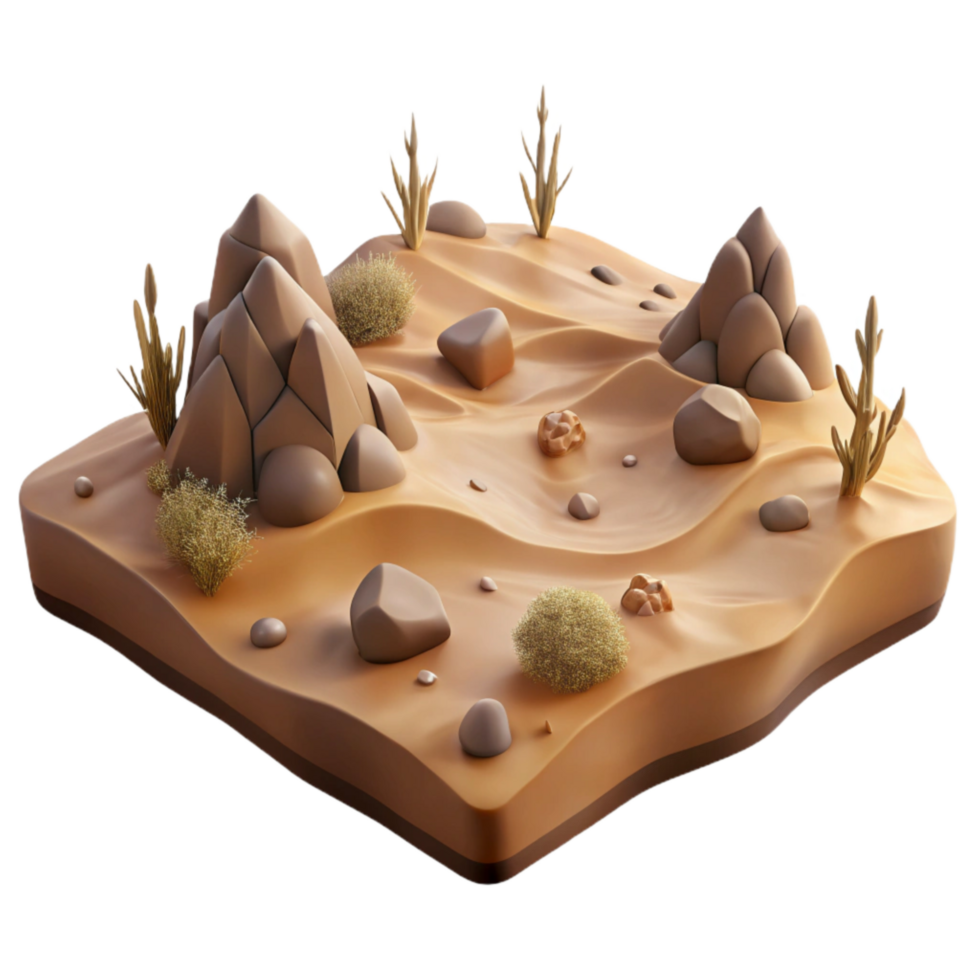 wonderful artistic Colorful Desert Landscape Cutout Aerial View detailed png