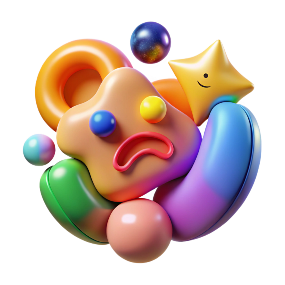 beautiful contemporary Colorful Emotional Response Shape Transparent Background Warm Palette original png