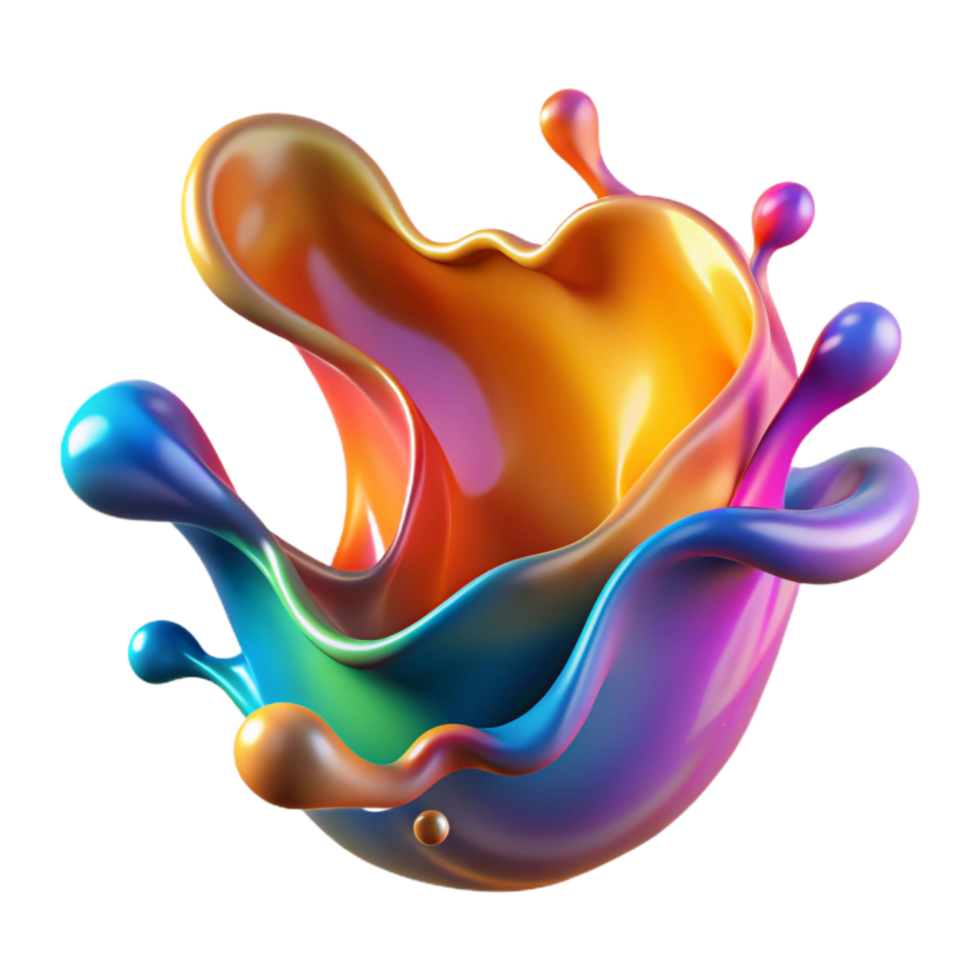stunning creative Colorful Fluid Splash Transparent Background Isolated original png