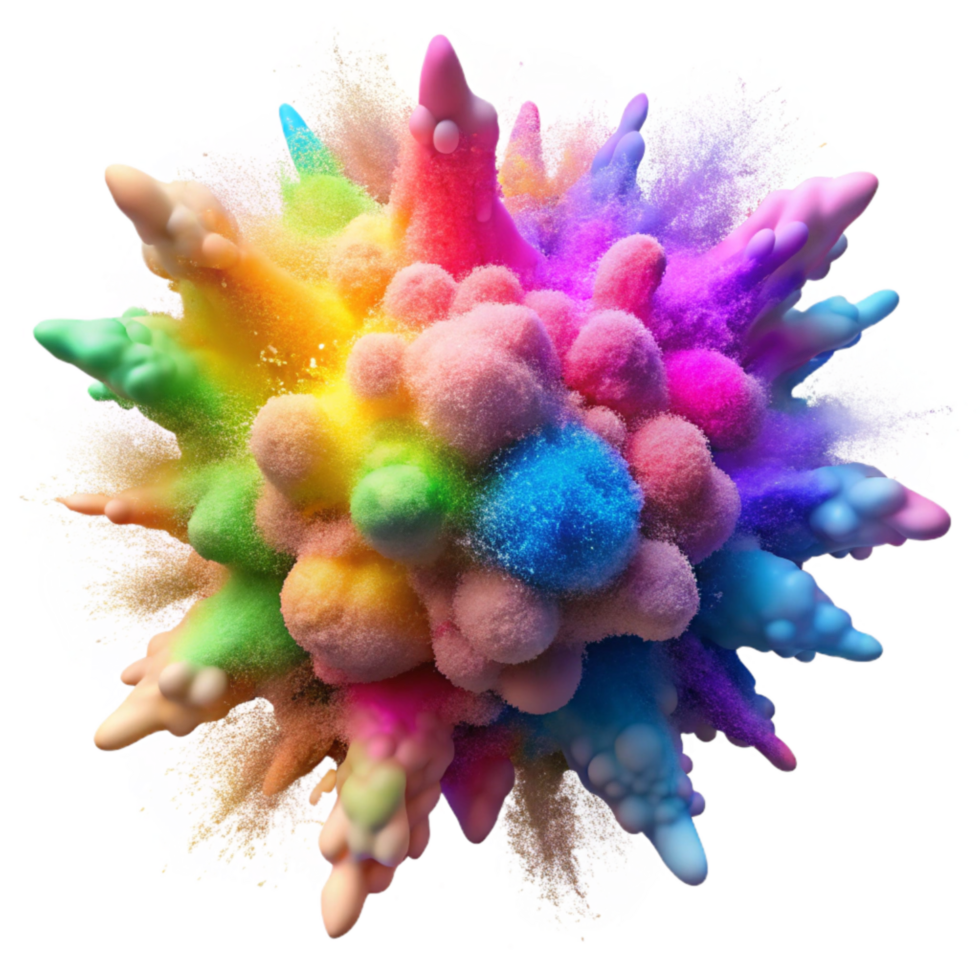 elegant classic Colorful Holi Powder Explosion on Transparent Background genuine png