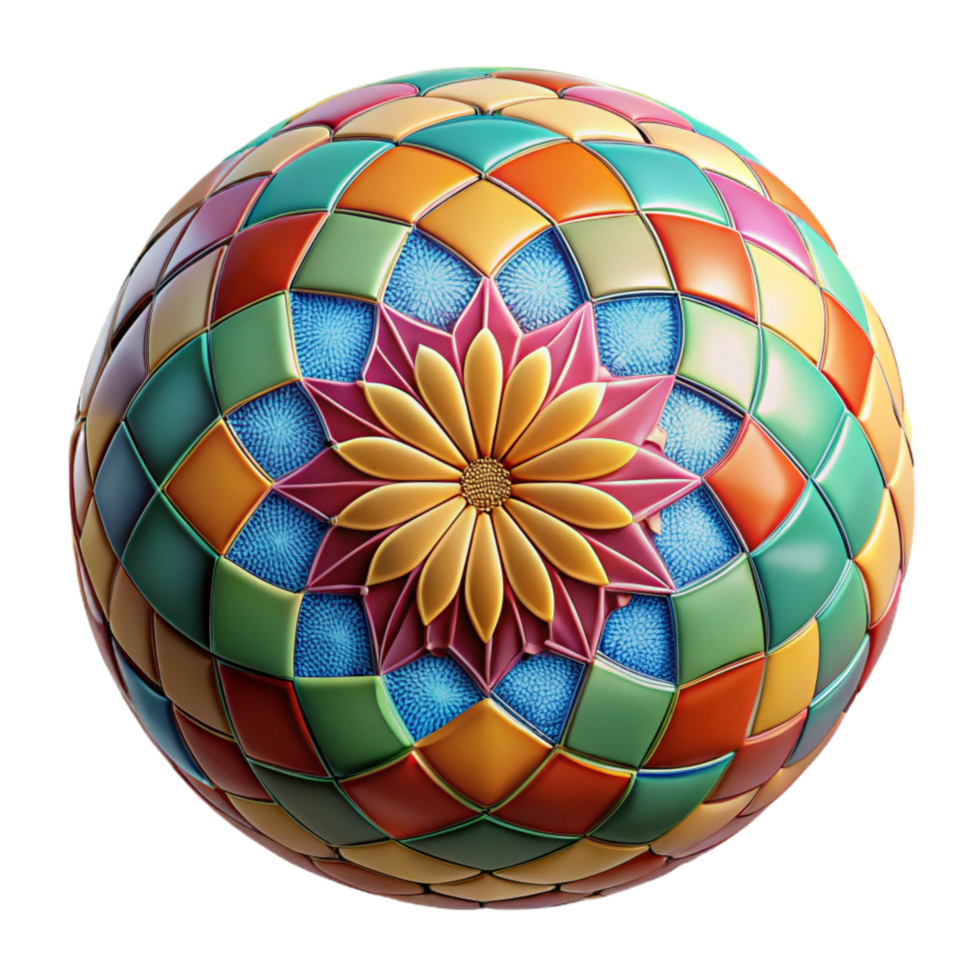 elegant vintage Colorful Mosaic Pattern Isolated on Transparent Background high resolution png