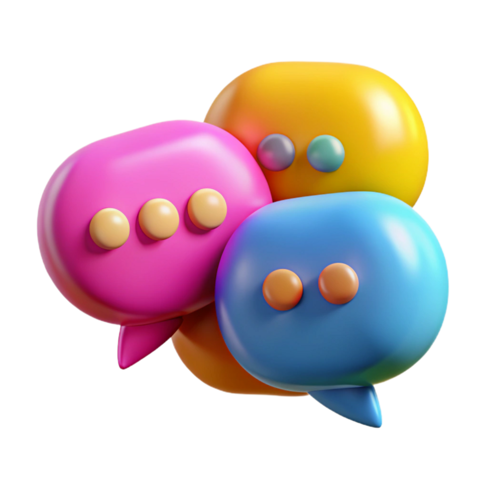 stunning contemporary Colorful Speech Bubbles with Emojis Transparent Background detailed png