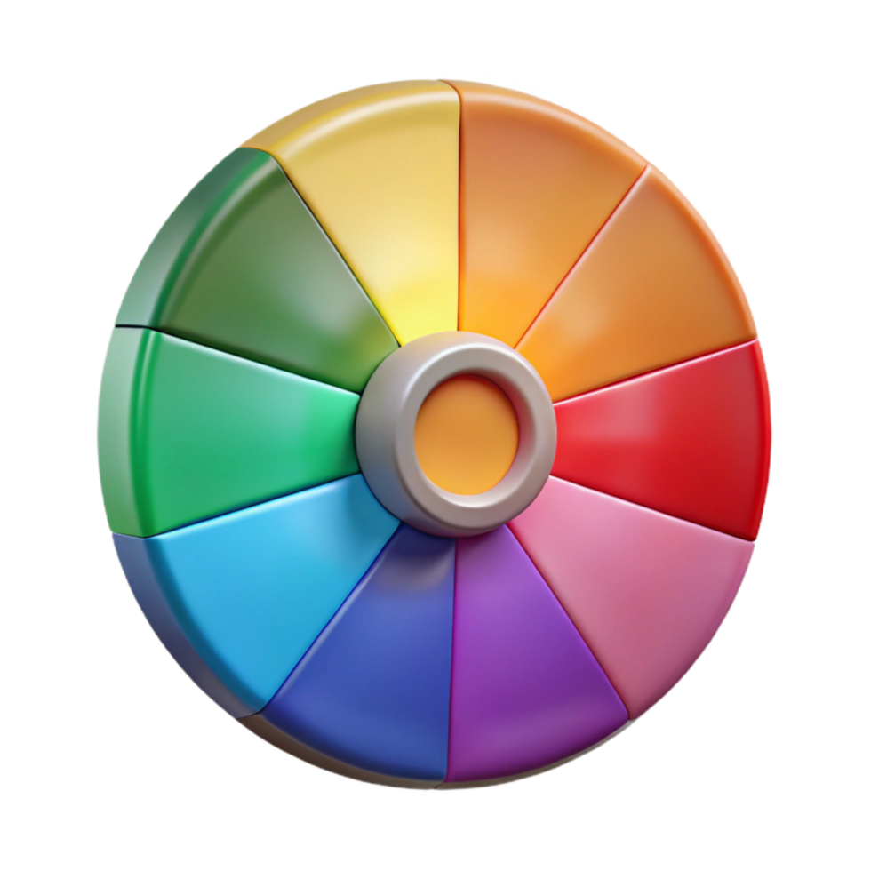 beautiful classic Colorful Synesthetic Emotion Wheel Transparent Background with Color Segments original png