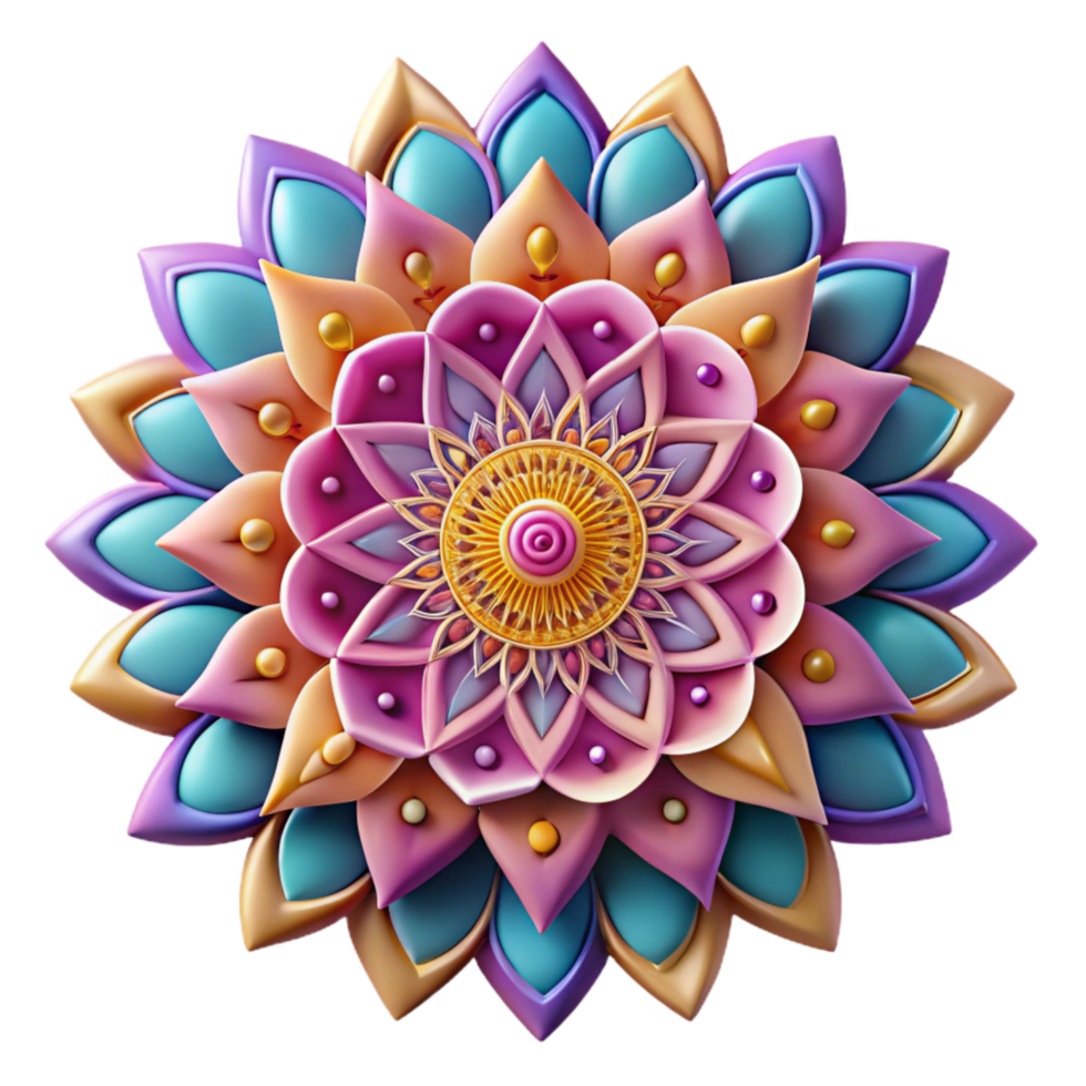 beautiful vintage Colorful Synesthetic Mandala Design Cutout with Intricate Patterns genuine png