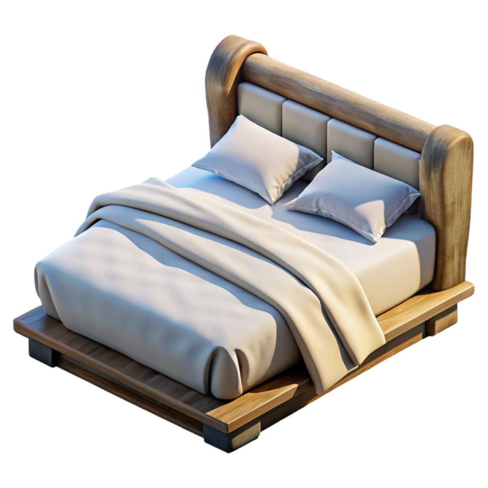 stunning modern Comfortable Bed with White Sheets Cutout genuine png