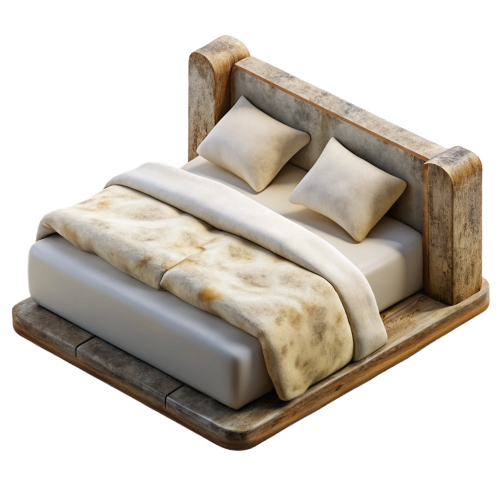 elegant creative Comfortable Bed with White Sheets Cutout genuine png
