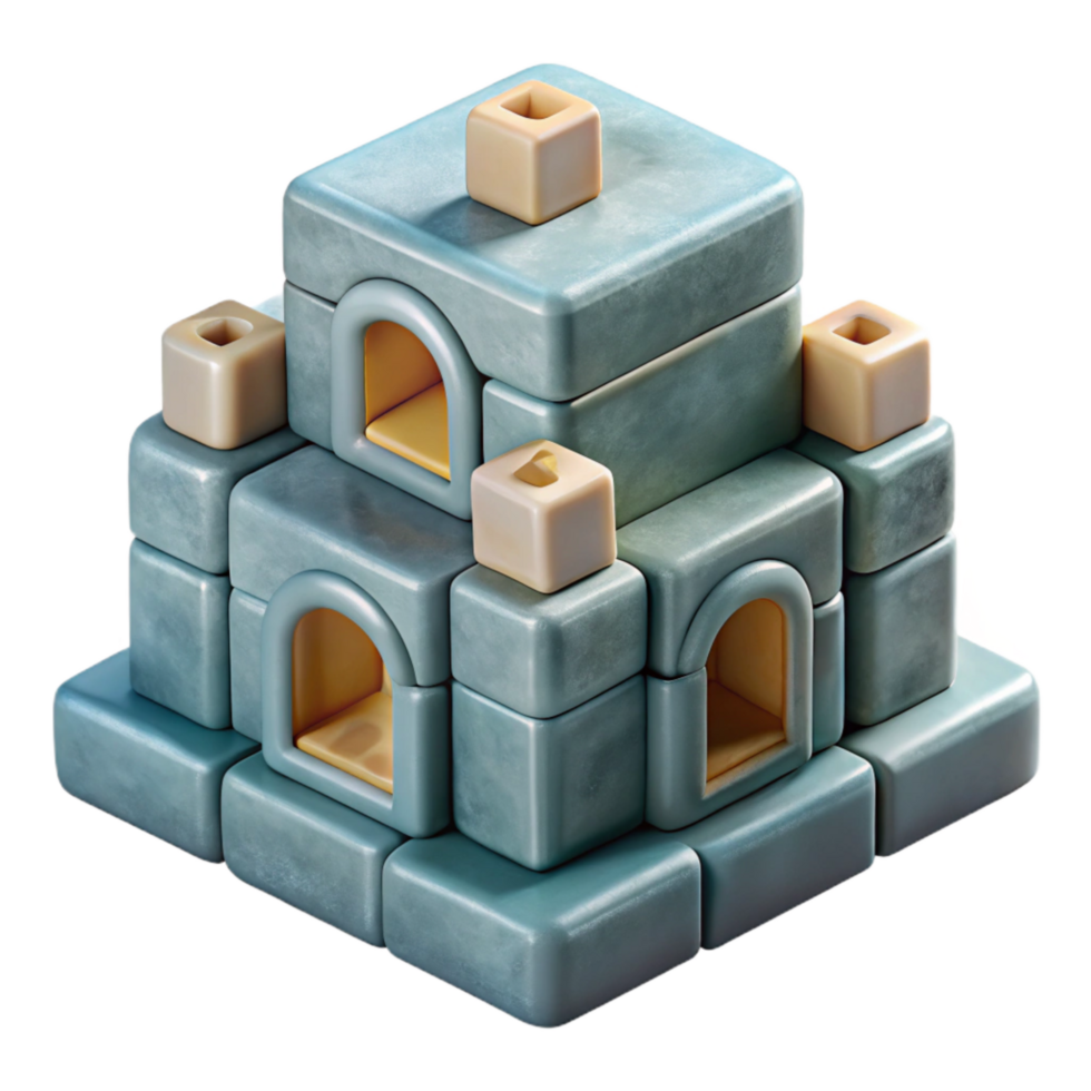 stunning traditional Community Building Blocks Transparent Background 3d Render original png
