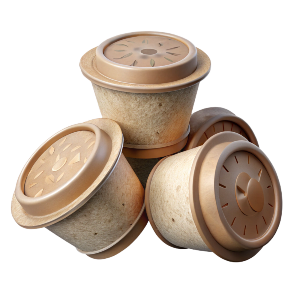 beautiful abstract Compostable Coffee Pods with Biodegradable Filters Isolated original png