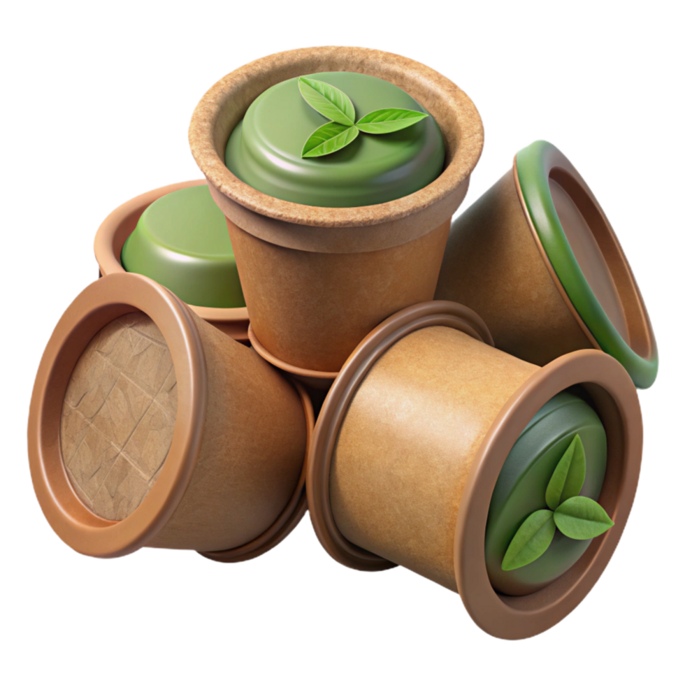 magnificent minimalist Compostable Coffee Pods with Biodegradable Filters Isolated exclusive png
