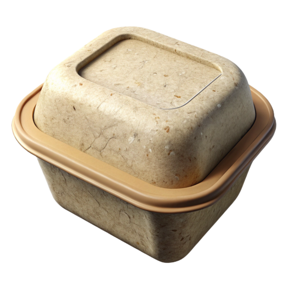 impressive rustic Compostable Food Container Biodegradable Material Isolated authentic png