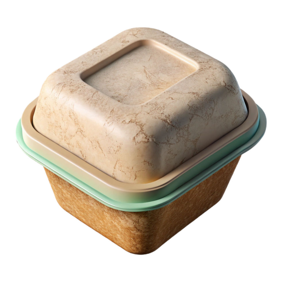 dramatic classic Compostable Food Container Top View Isolated authentic png