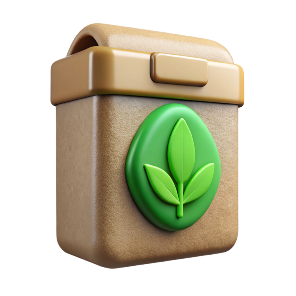 extraordinary classic Compostable Packaging Icon Green Leaf Design Isolated detailed png
