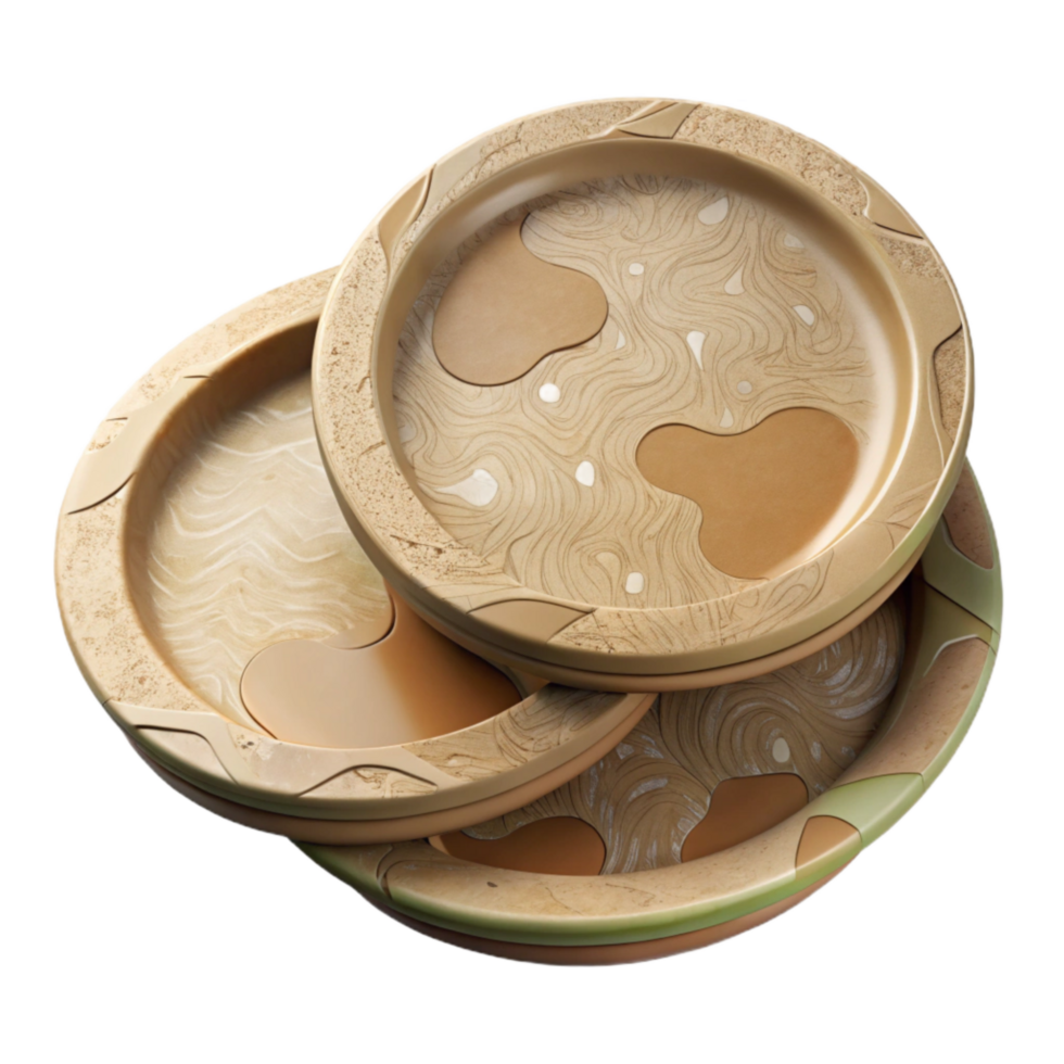serene classic Compostable Plates in Round Shape Cutout high quality png