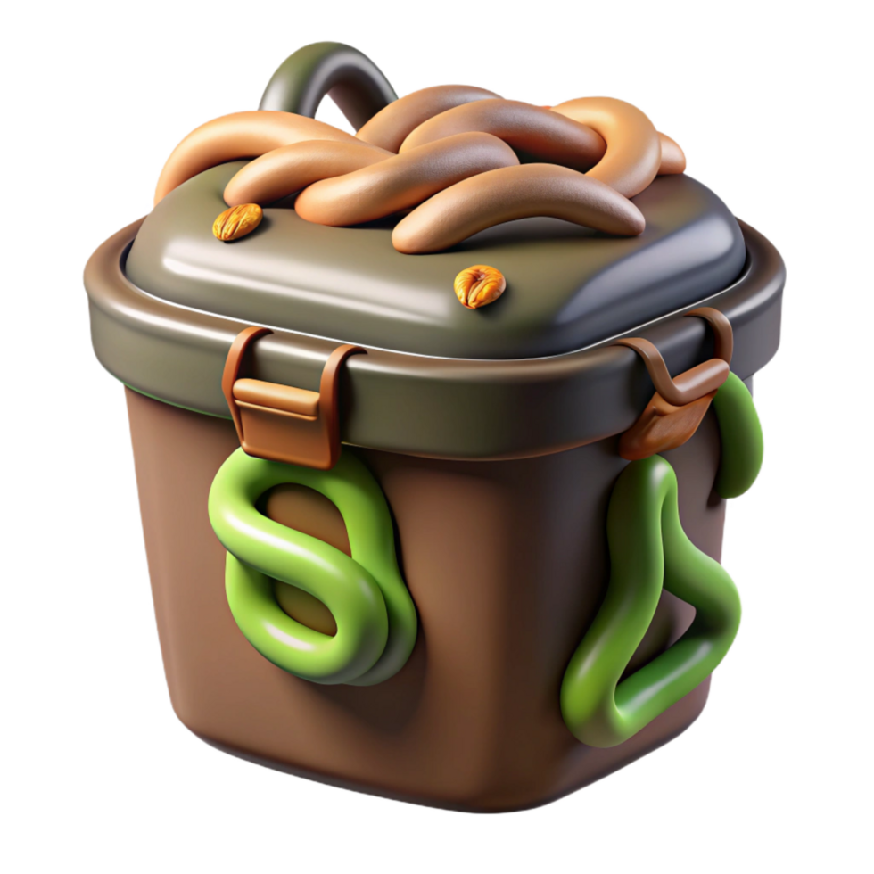 extraordinary abstract Compost Bin with Worms Isolated high resolution png