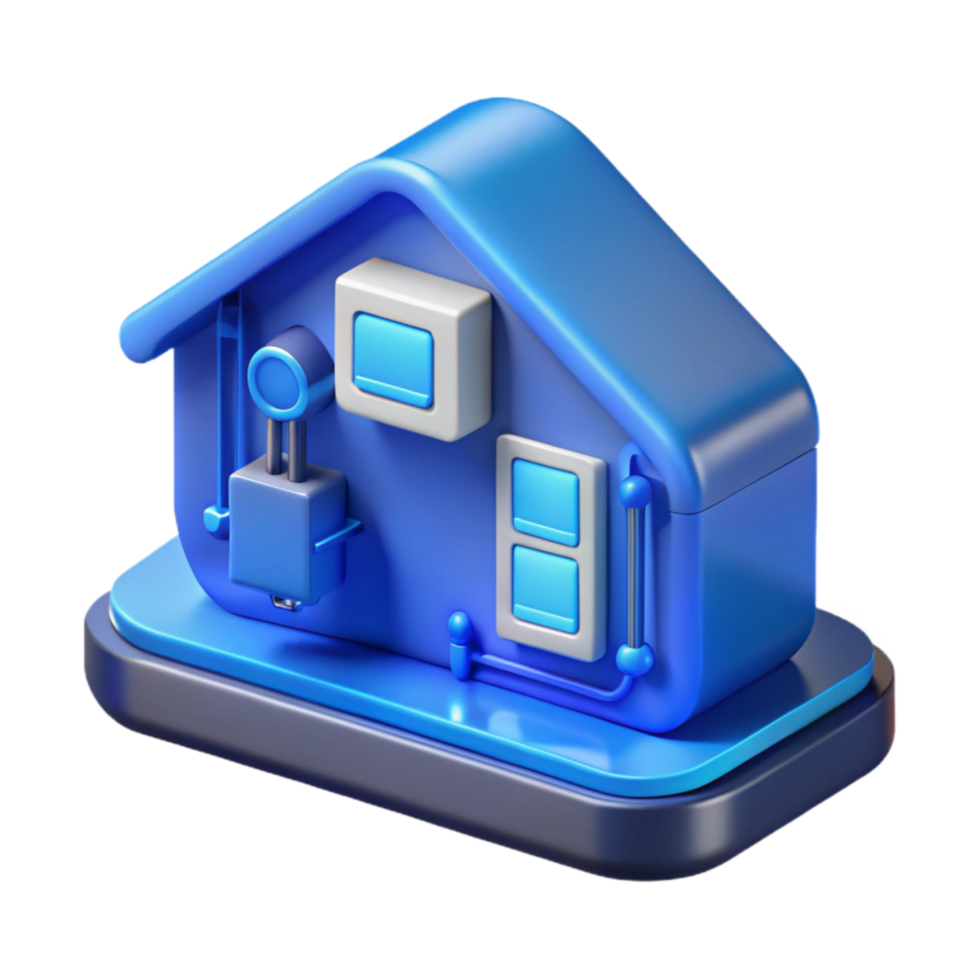 magnificent contemporary Conceptual Smart Home Interface Blue Hue Isolated high quality png
