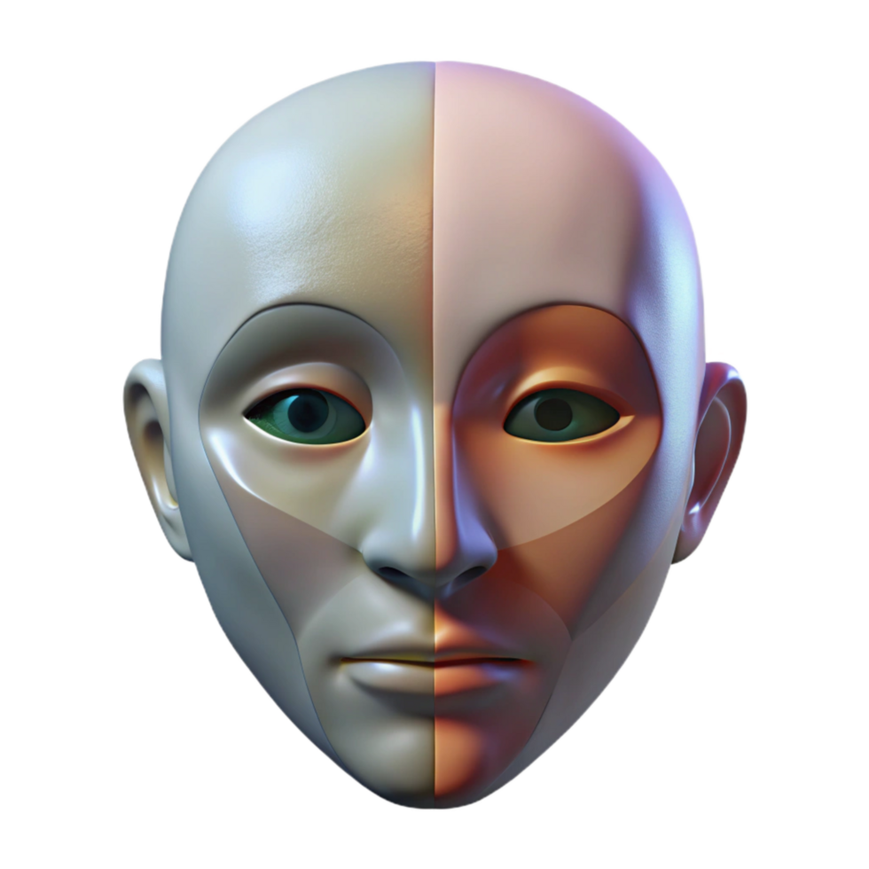 dramatic abstract Conceptual Split Personality Mask Isolated genuine png