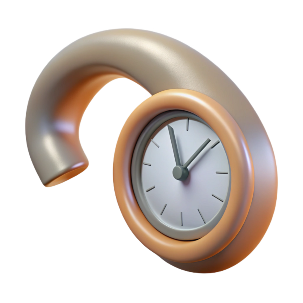 dramatic classic Conceptual Time Warp Bent Clock Isolated genuine png