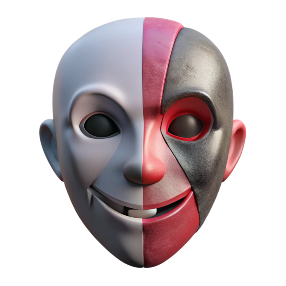 extraordinary abstract Conceptual Split Personality Mask Isolated authentic png