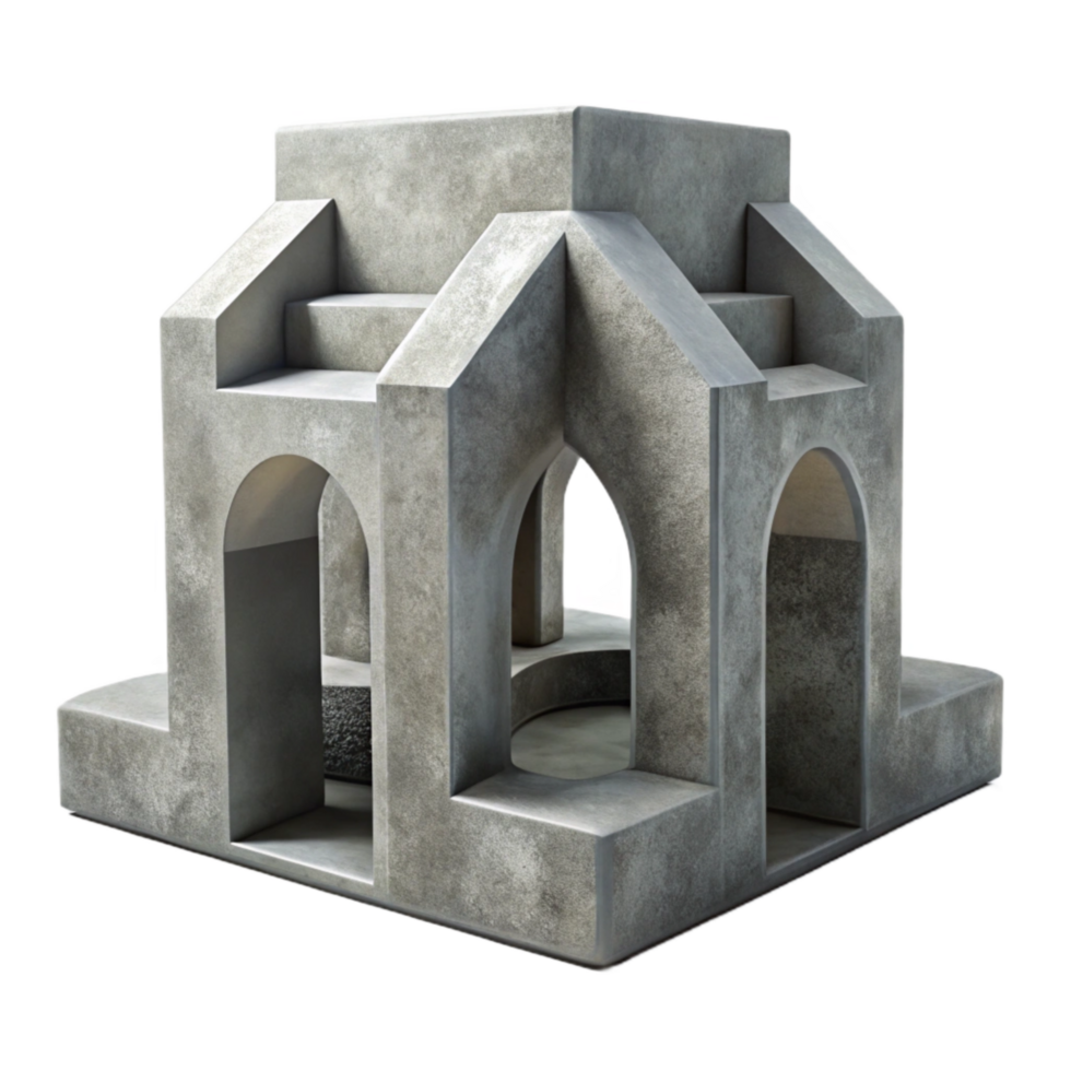 extraordinary artistic Concrete Structure Abstract Form Isolated high quality png
