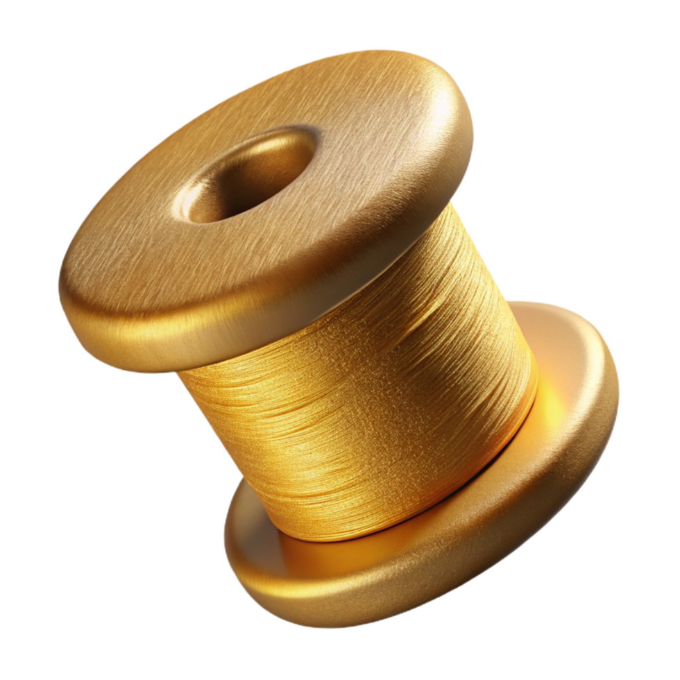 impressive contemporary Conductive Thread Spool Gold Cutout authentic png