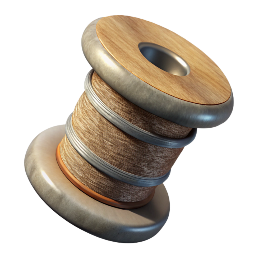 dramatic rustic Conductive Thread Spool Isolated detailed png