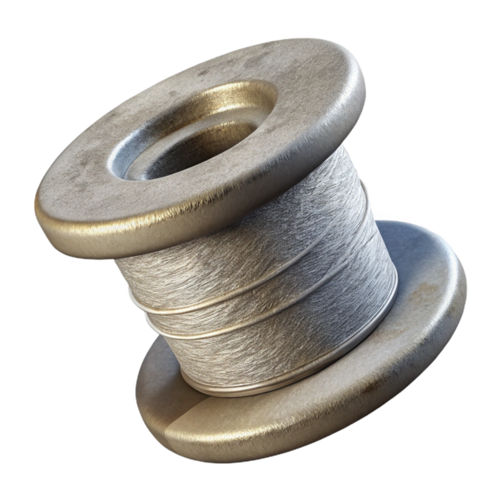dramatic artistic Conductive Thread Spool Silver Cutout high resolution png