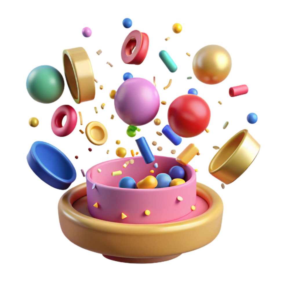 beautiful minimalist Confetti Falling Colorful and Festive Isolated high quality png