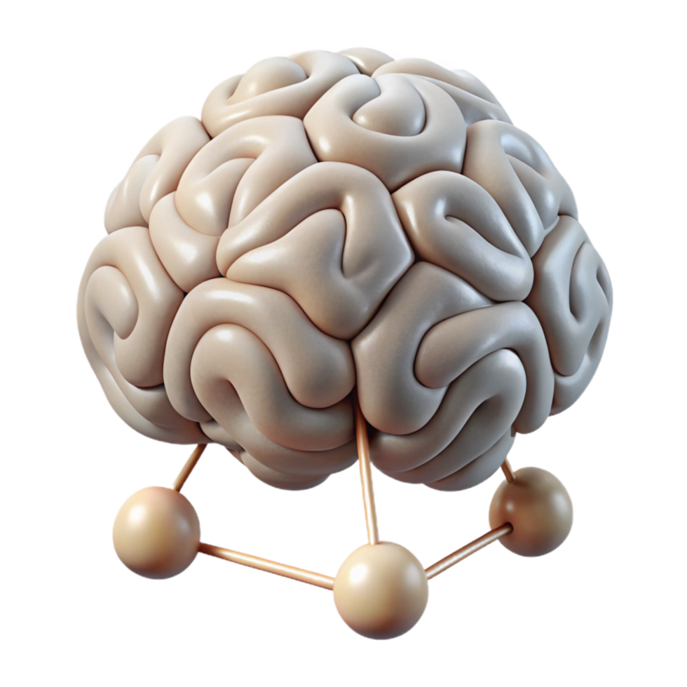 stunning artistic Connected Brains Symbol Network Diagram Isolated 4K png