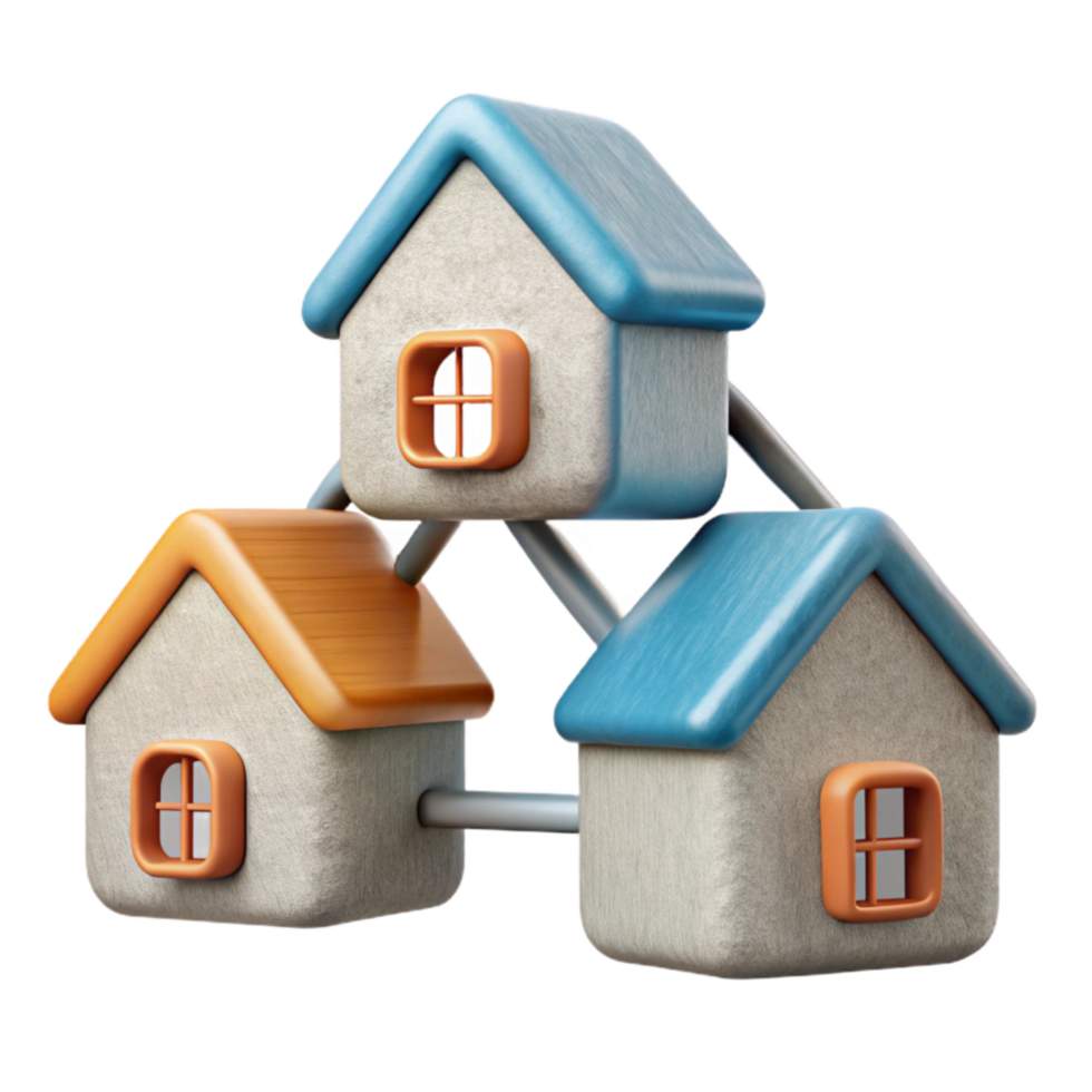 elegant modern Connected Communities Symbol House Icons Cutout exclusive png